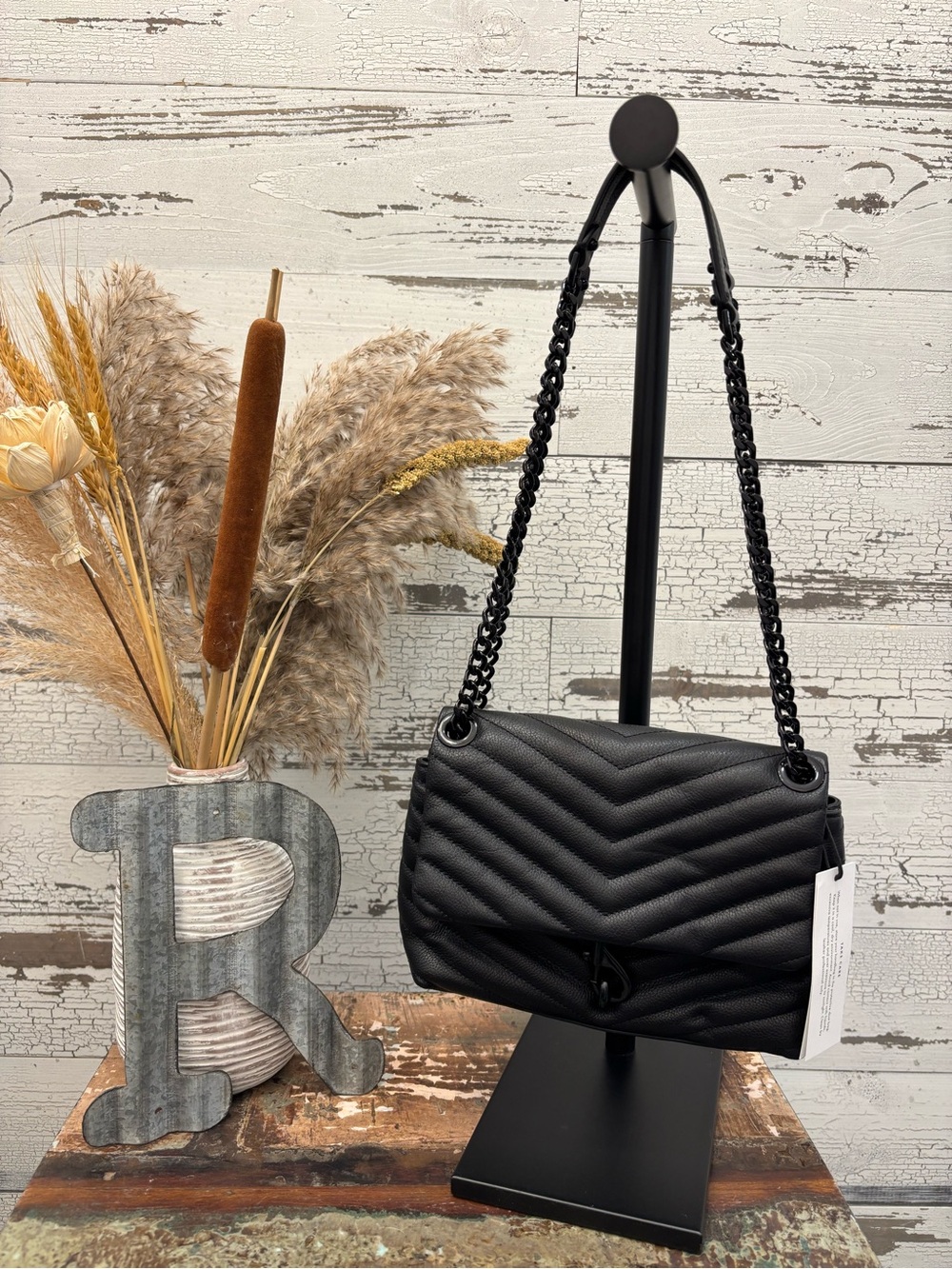 Rebecca Minkoff Black Leather Chain Shoulder Bag